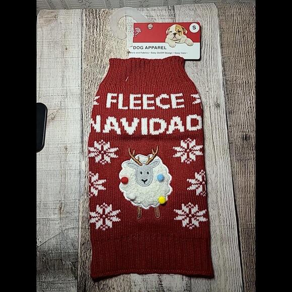 Friends Forever Dog Apparel Small/ Feliz Navidad. With Sheep/Reindeer Antlers. - Picture 1 of 9